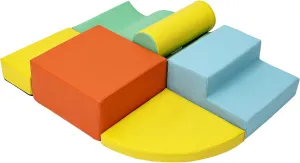 Foam Climbing Blocks for Toddlers, 6 PCS Foam Play Set for Kids, Baby Climbing Gym Kids Climbing Toys for 1-3, Soft Play Equipment for Crawling and Sliding (Colorful)
