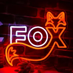 FOX LED Neon Sign,14.5x13 Inch USB Powered,for Room, Game Room & Party Art Wall Decor-Cute Fox Gift ﻿