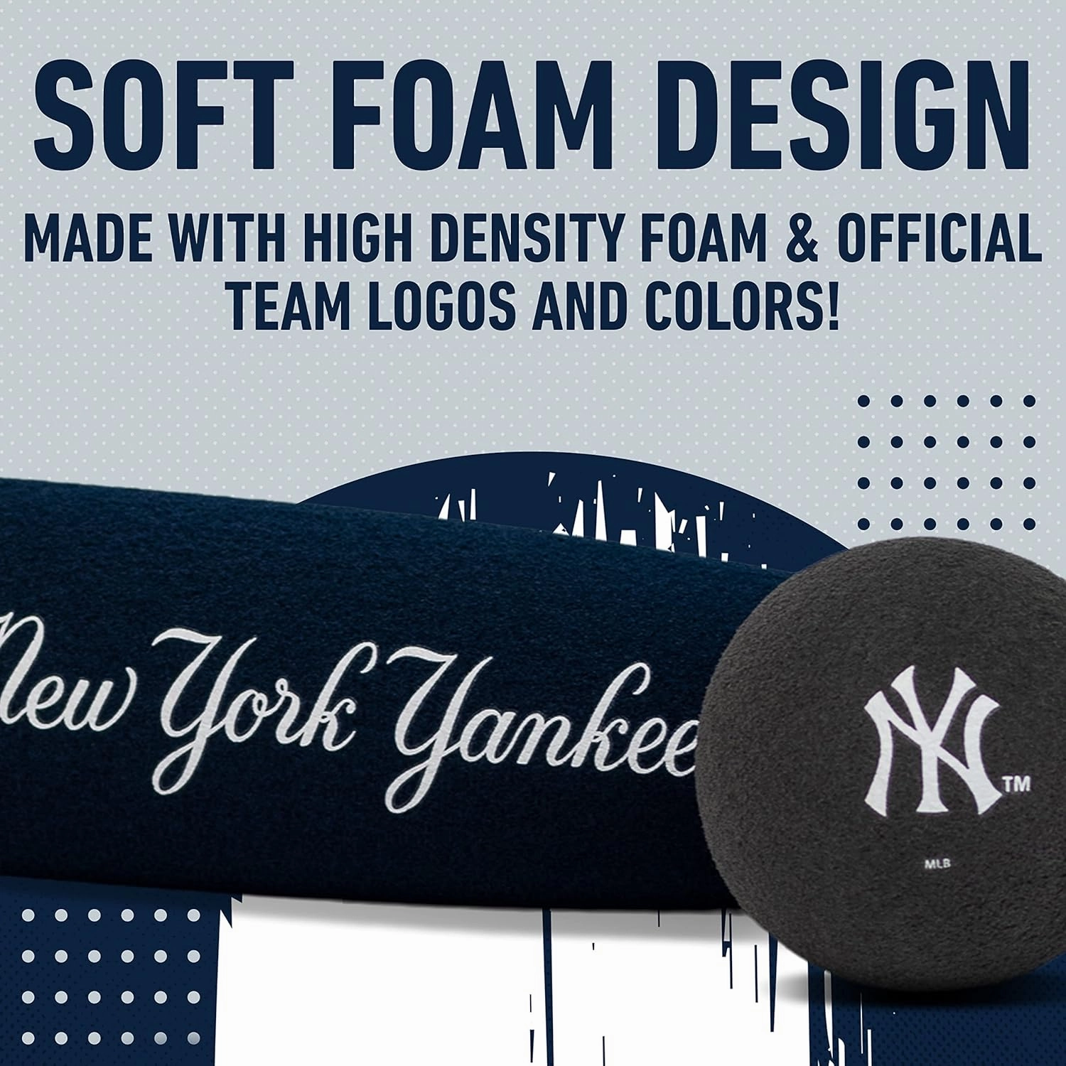 Franklin Sports MLB Jumbo Foam Baseball Bat   Ball Sets - Kids Oversize Foam Baseball Bats   Soft Baseballs - Indoor   Outdoor Youth Baseball Toy - MLB Team Baseball Bat   Ball Sets