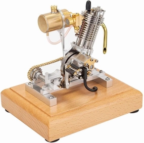 Full Metal Engine Model Kit That Works, Mini Hoglet Single-Cylinder Four-Stroke Gasoline Engine Model for Motorcycles, Science Experiment Model, Kids Adult Toys