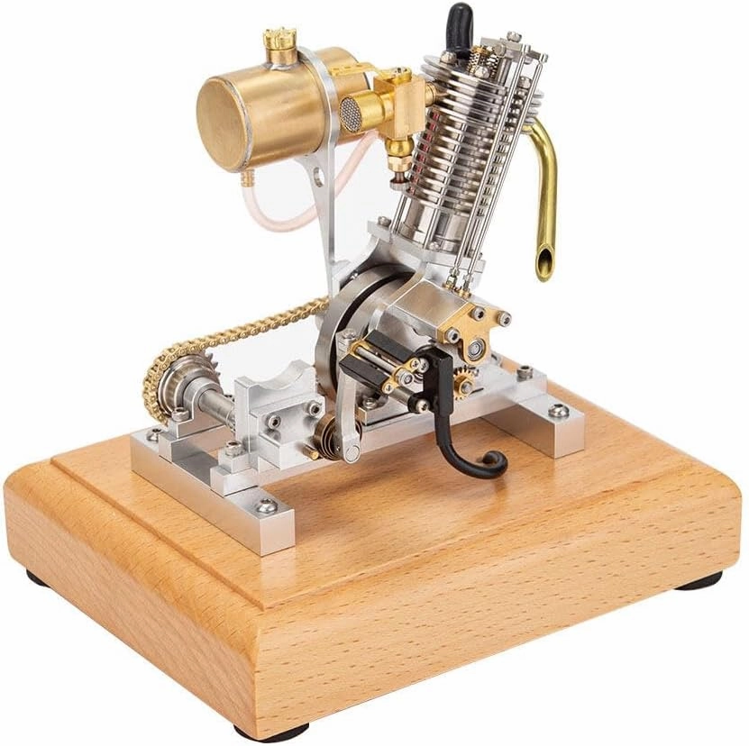 Full Metal Engine Model Kit That Works, Mini Hoglet Single-Cylinder Four-Stroke Gasoline Engine Model for Motorcycles, Science Experiment Model, Kids Adult Toys