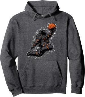 funny Astronaut Dunk In Space, Dunking Basketball Pullover Hoodie