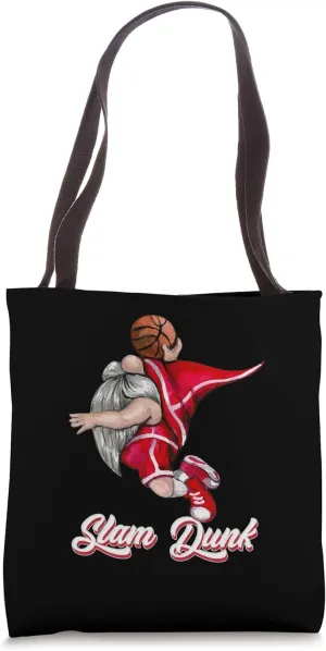 Funny Teddy Dwarfs Slam Dunk, Teddy Dwarfs Basketball Tote Bag