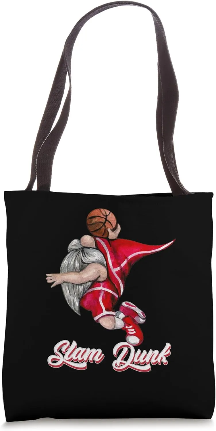 Funny Teddy Dwarfs Slam Dunk, Teddy Dwarfs Basketball Tote Bag