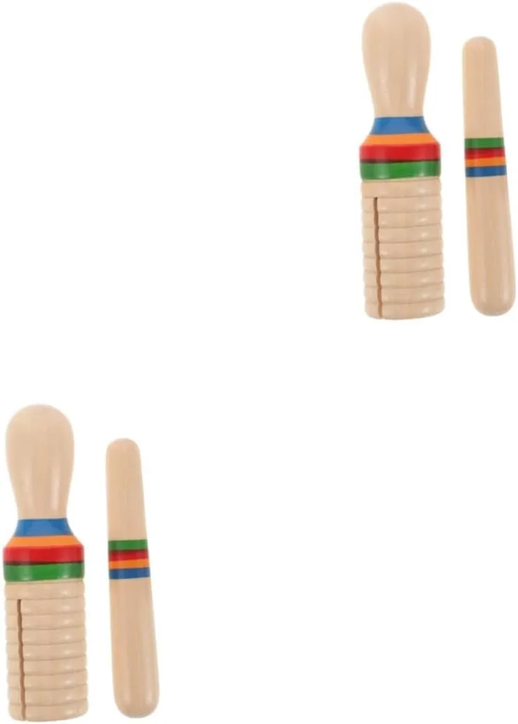 GALPADA 1 Set Wooden Sound Tube Percussion Instrument for Single Threaded Ring Educational with Mallet Safe and Music Learning Tool for Rhythm Development and Fun Play
