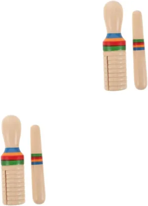 GALPADA 1 Set Wooden Sound Tube Percussion Instrument for Single Threaded Ring Educational with Mallet Safe and Music Learning Tool for Rhythm Development and Fun Play