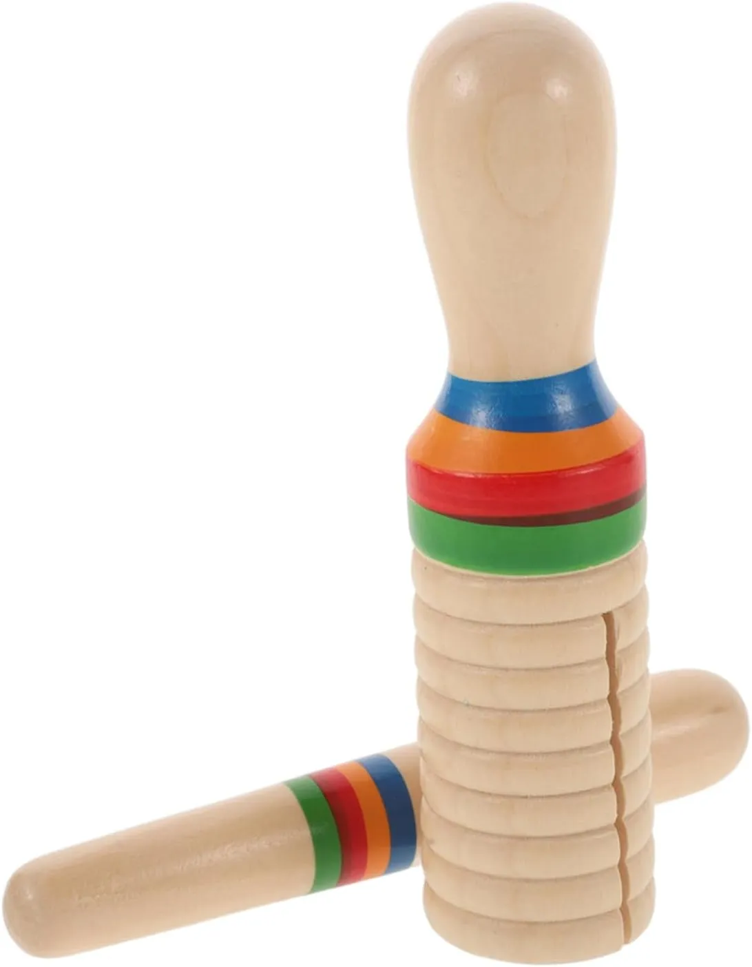 GALPADA 1 Set Wooden Sound Tube Percussion Instrument for Single Threaded Ring Educational with Mallet Safe and Music Learning Tool for Rhythm Development and Fun Play