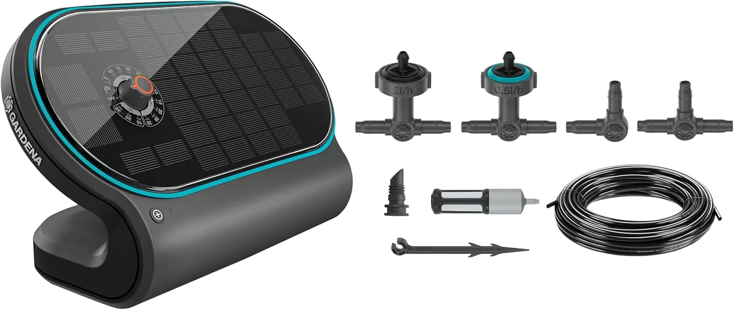 Gardena Solar-Powered Irrigation AquaBloom L Set, Automatic Irrigation System