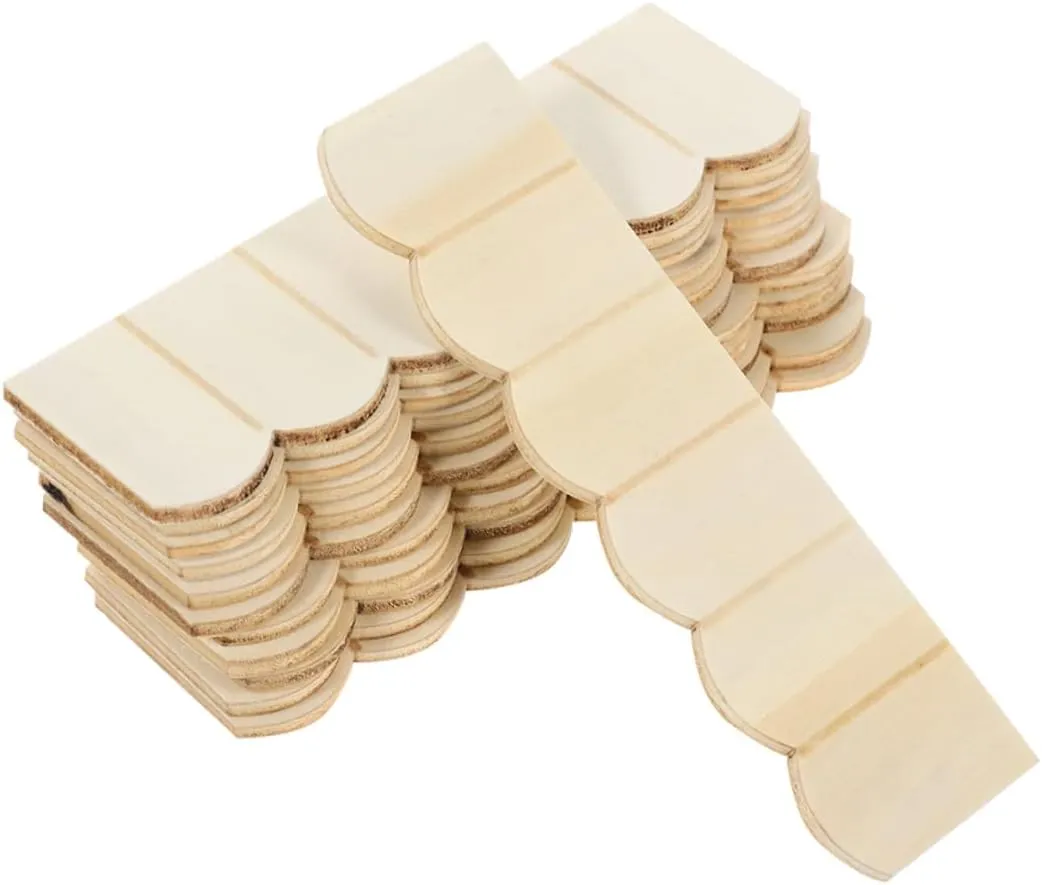Garneck 36pcs Unfinished Wooden Dollhouse Roof Tiles Safe Model Brick Tiles for Miniature Landscape and DIY Projects Accessories for Creative Play and Building Fun