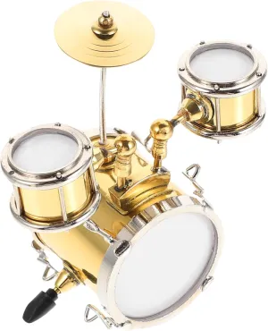 Garneck Mini Jazz Drum Model Doll House Accessory Musical House Toy Mini Desktop Decor