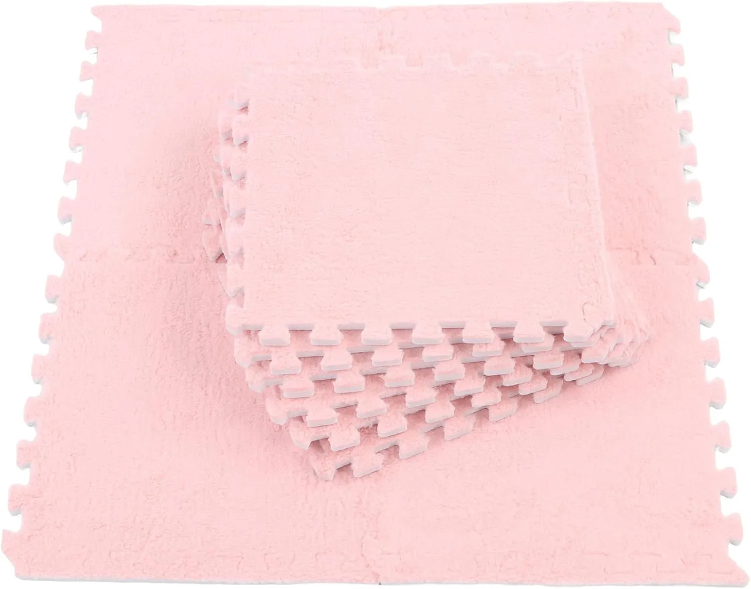 Garosa 10Pcs Plush Puzzle Foam Floor Mat Interlocking Floor Mats Carpet Tiles Play Mat Foam Floor Tiles Soft Climbing Area Rugs for Home Playroom Decoration ()