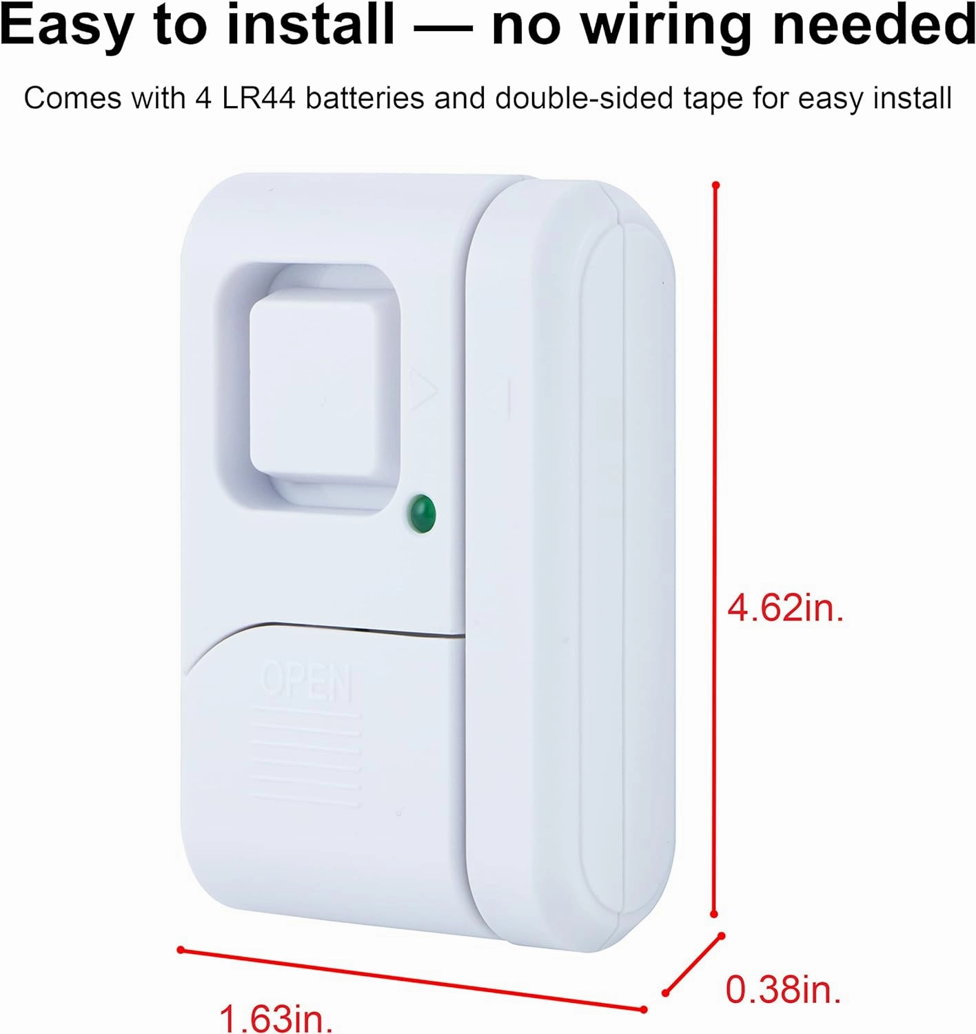 GE Personal Security Window and Door Alarm, 12 Pack, DIY Protection, Burglar Alert, Wireless Chime/Alarm, Easy Installation, Home Security, Ideal for Home, Garage, Apartment and More, White, 45989