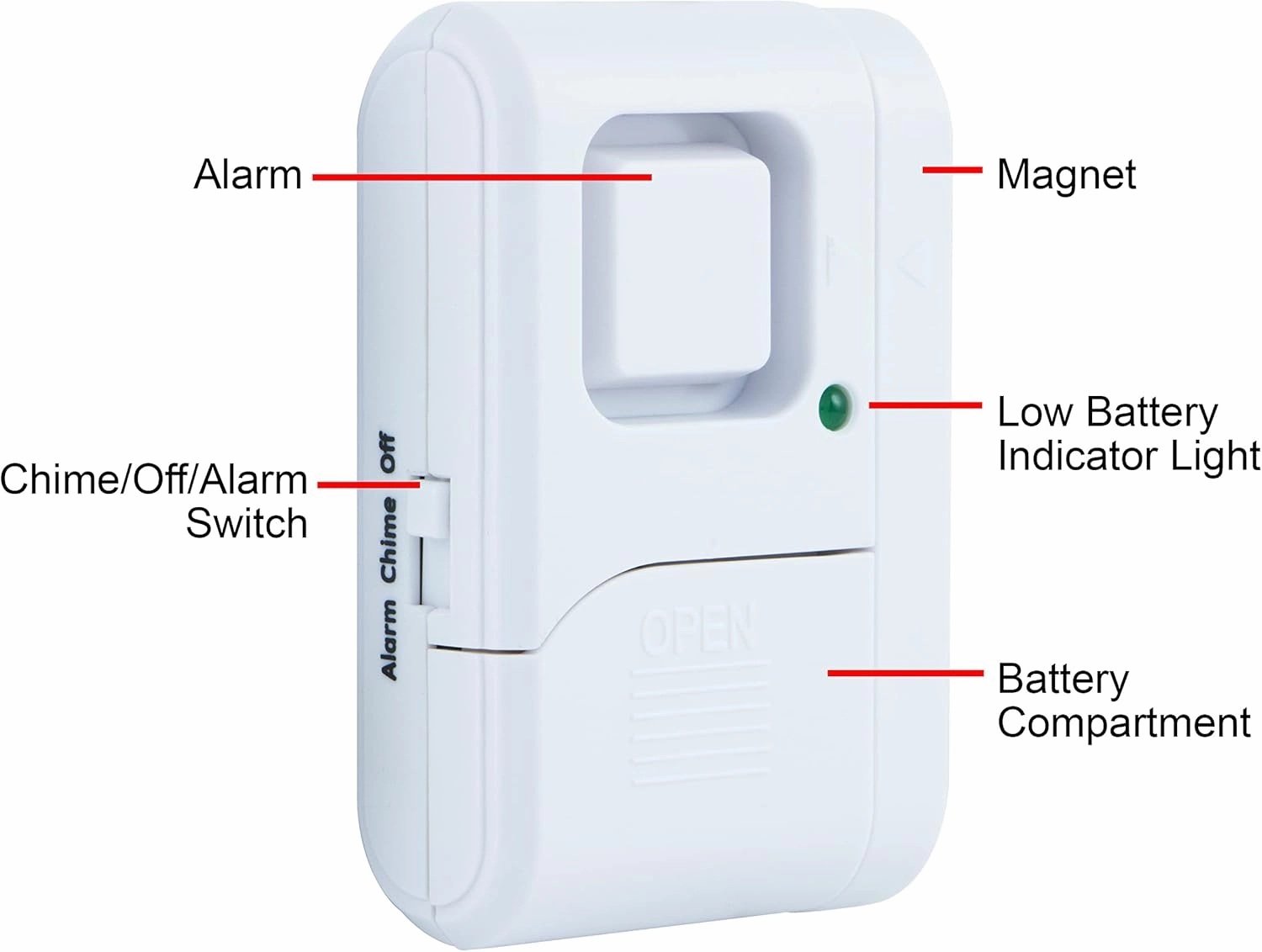 GE Personal Security Window and Door Alarm, 12 Pack, DIY Protection, Burglar Alert, Wireless Chime/Alarm, Easy Installation, Home Security, Ideal for Home, Garage, Apartment and More, White, 45989