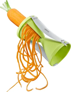 Gefu Vegetable Spiralizer, Stainless Steel, Green, 12.5 x 7.5 x 16 cm