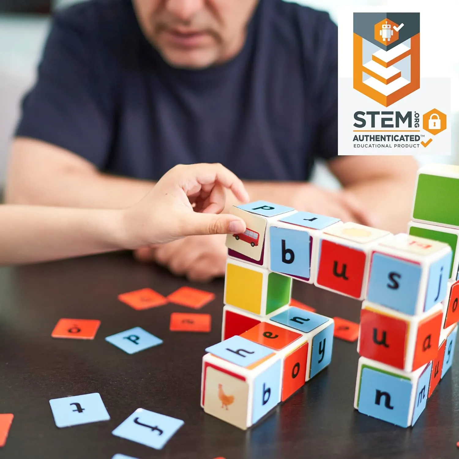 Geomag Magicube Word Building - 16 Cubes   63 Clips - Magnetic Building Set with Magnetic Cubes
