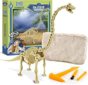 Geoworld Brachiosaurus Dino Dig Kit – Assemble an 11-Inch Authentic Dinosaur Skeleton Model – Ultimate STEM Learning Toy for Kids Ages 6 