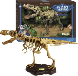 Geoworld Tyrannosaurus Rex Skeleton Model Kit - 1:15 Scale T-Rex Dino Skeleton - Build & Learn STEM Toy for Kids Ages 6 