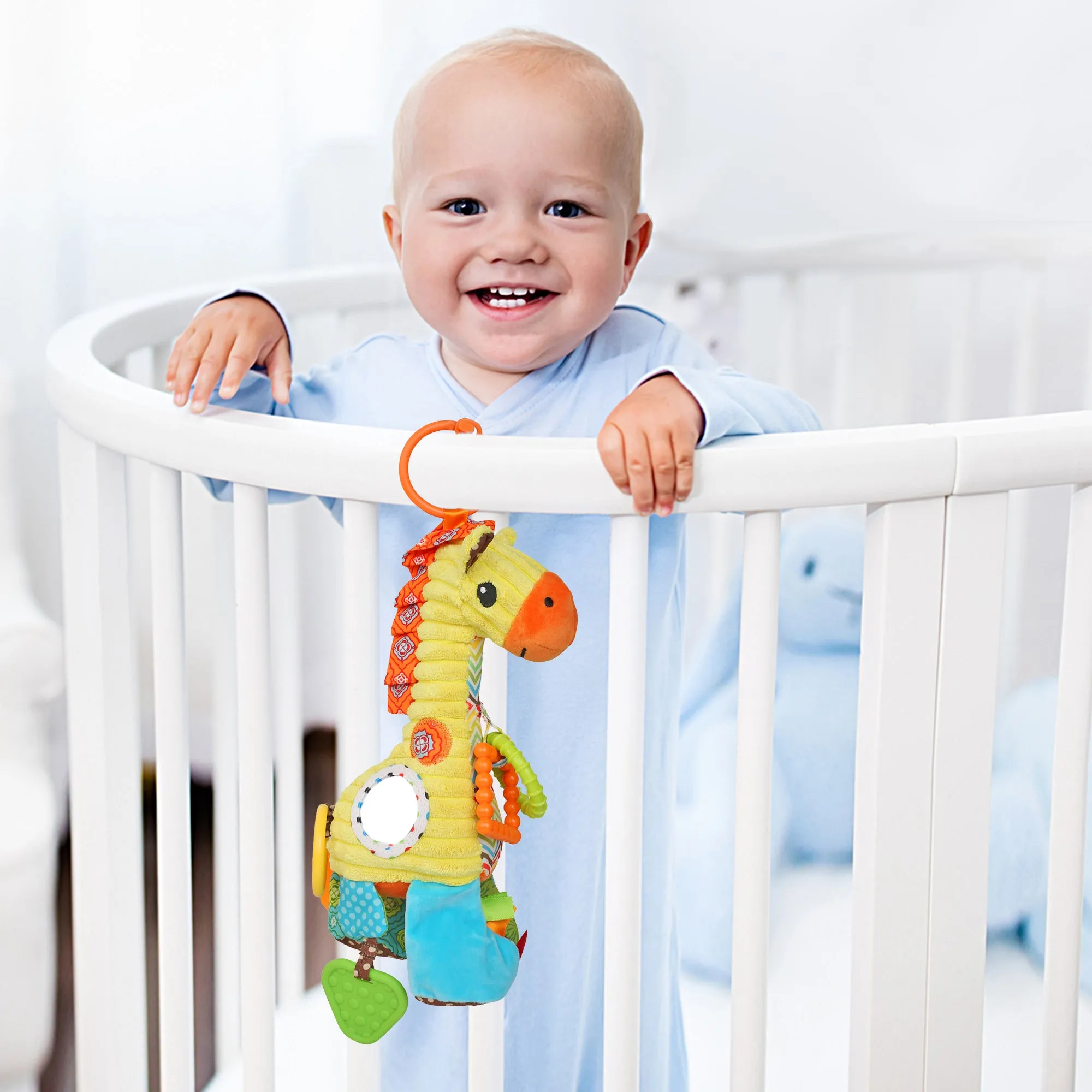 Giraffe Yellow Pulling Toy With Teether