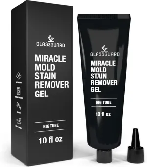 Glassguard Miracle Mold Stain Cleaner Gel for Hard Stains – Mold Cleaning Gel for Grouts, Ceramic, Glass, Silicone, Caulk & More – Washing Machine Cleaner Front Loader (300 ml / 10 oz)