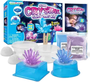 Glow Crystal Growing Kit for Kids – Forest & Twelfth DIY Science Experiment for Boys & Girls – Interactive Crystal Making Kit, Glow in The Dark Educational & Fun STEM Activity, Perfect Learning Gift