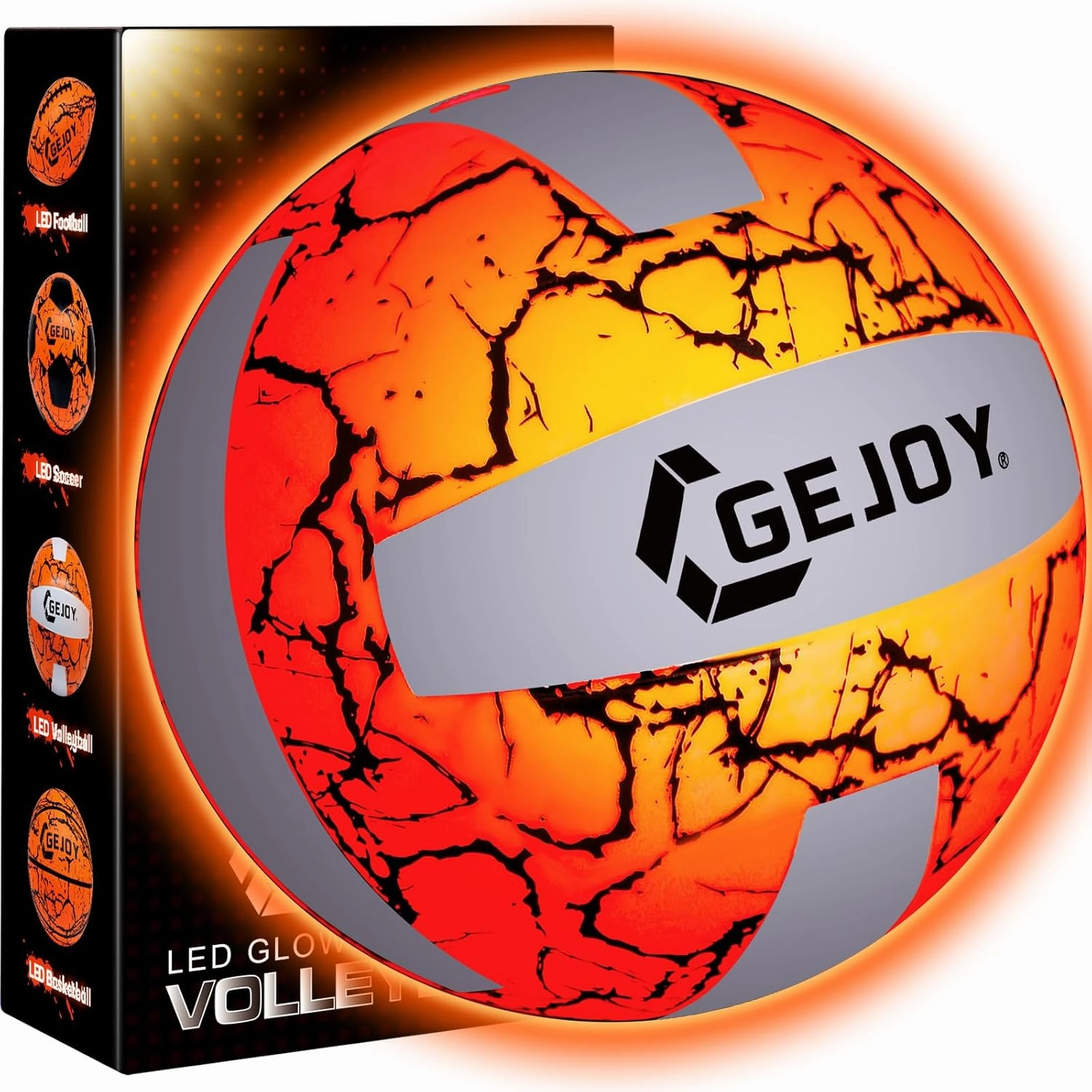 Glow in The Dark Ball LED Light up Basketball Football Volleyball Official Size Ideal Gift for Christmas Adult Man Teenage Outdoor Sport Birthday Accessories Stuff