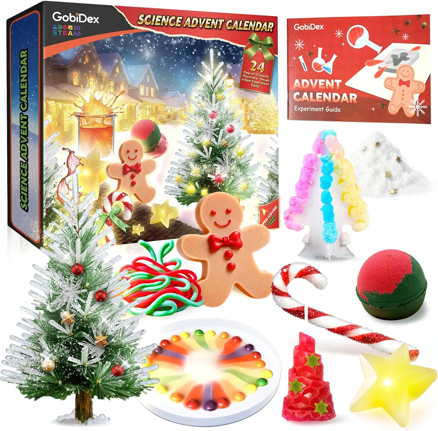 GobiDex Science Kits for Kids Boys Girls Age 8-12 - Educational Stem Toy Featuring Experiments Like Gingerbread Man, Christmas Crystal Tree, and More
