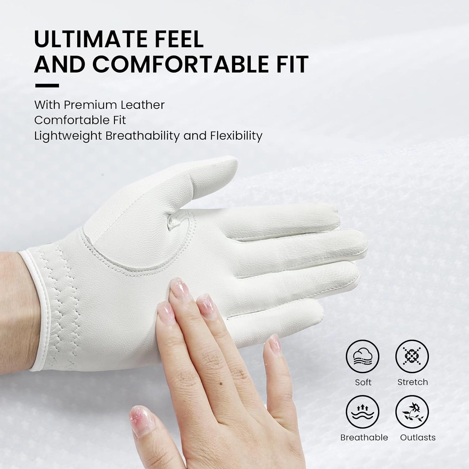 Golf Gloves Women Right Handed Golfer Left Hand with Ball Marker 6 Pack Leather Ladies Golf Glove All Weather Grip Rain Soft Size Small Medium Large XL