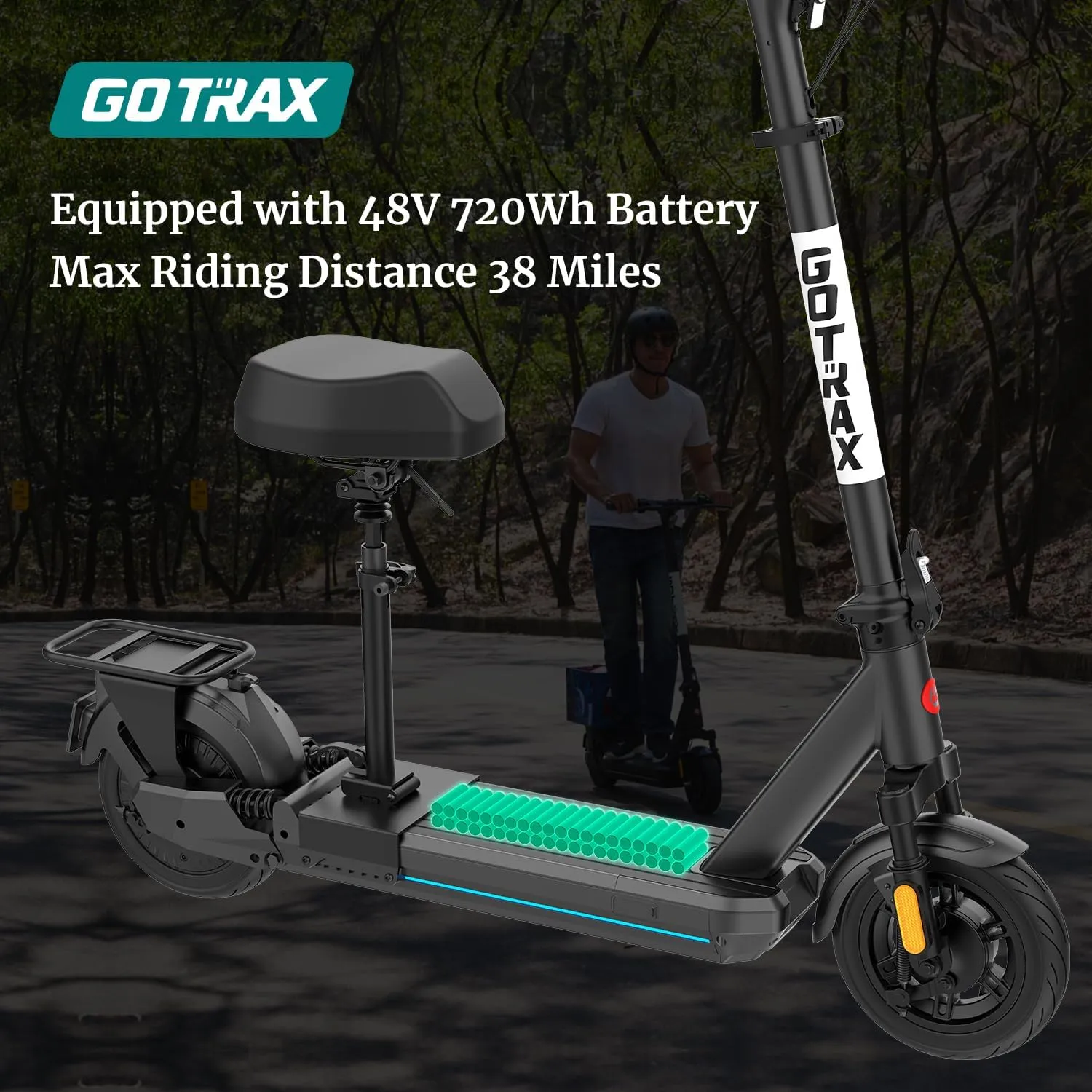 Gotrax Electric Scooter for Adult, 350/500W Motor, Max 18/38 Mile and 20MPH Speed,10" Pneumatic Tire, 36V/48V Big Battery All Aluminum Body, Large LED Display Foldable Commuting E Scooter for Adult