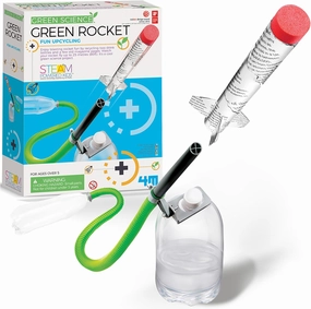 Green Science - Green Rocket - STEM Rocket Launcher for Kids - Build & Launch a Recycled Rocket with Air Pressure - Educational Toy for Young Scientists - Easy & Engaging Science Experiment