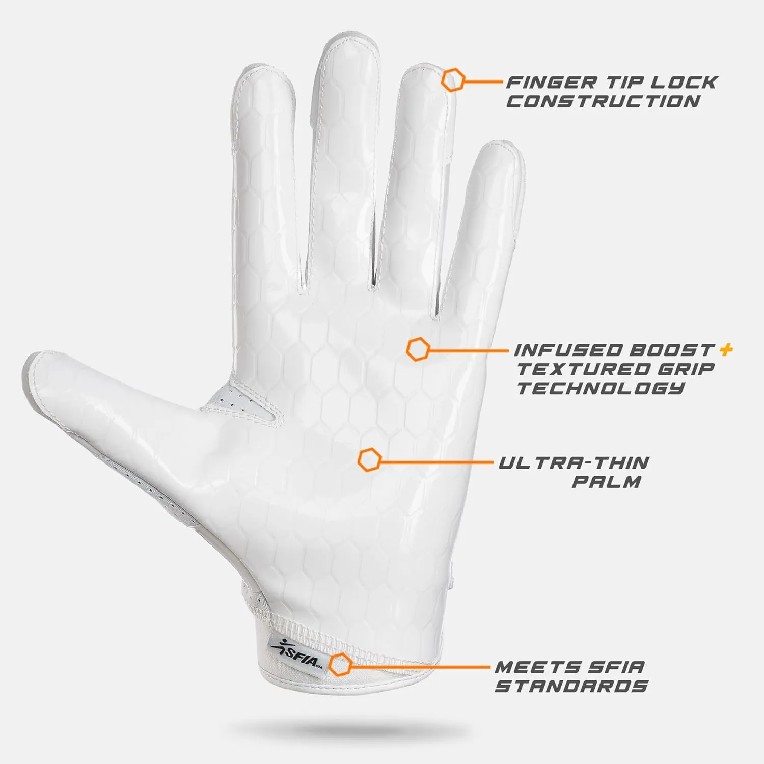 Grip Boost DNA 2.0 Football Gloves with Engineered Stick - Adult Sizes