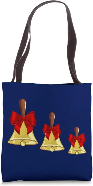 Handbell Christmas Bow Ringers Music Notes Holiday Concert Tote Bag