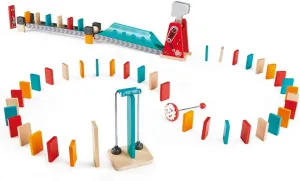 Hape Mighty Hammer Domino | Double -Sided Wooden Ball Domino Set for Kids Aged 4 and Up, Multicolor (E1056)