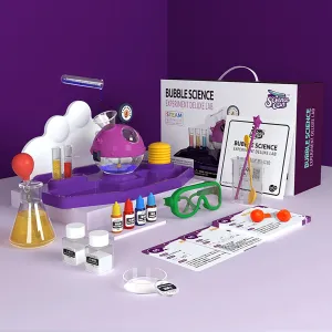 Hape: Science Can: Bubble Science Experiment Deluxe Lab - Physical Sciences Toy Playset, Make Magic Bubbles, Milk Animation, STEM Learning, Kids 8 