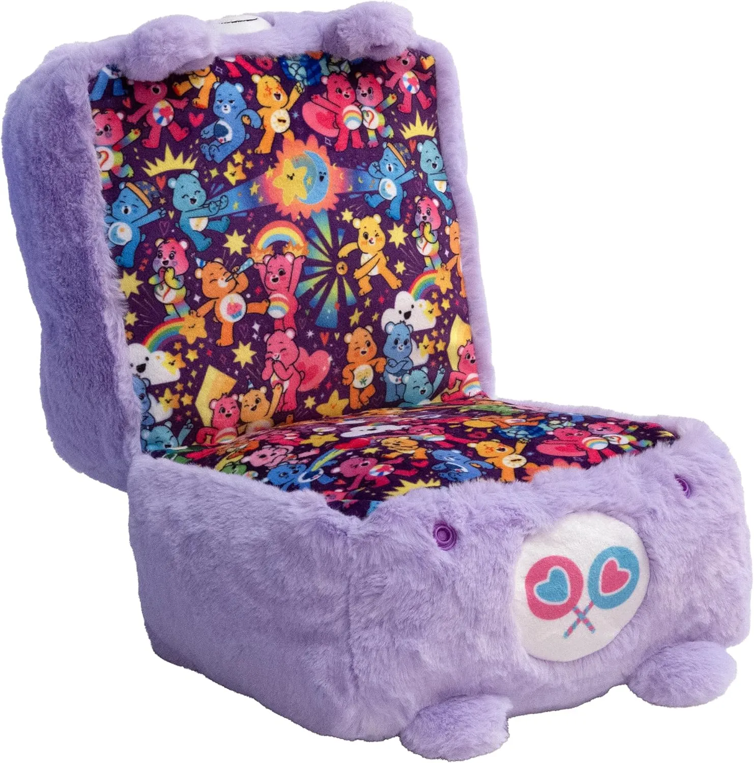Happy Nappers: Care Bears 10" Pop N' Play Cube - Share Bear - Mushmillow Character Unfolds Into A Plush Pillow, Multi-Use, Chair-Footrest, Kids Toy