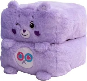 Happy Nappers: Care Bears 10" Pop N' Play Cube - Share Bear - Mushmillow Character Unfolds Into A Plush Pillow, Multi-Use, Chair-Footrest, Kids Toy