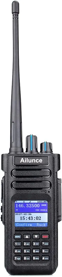 HD1 Ham Radio, Dual Band Two Way Radio, DMR Handheld Radio, Long Range Portable Radio 3200mAh Rechargeable FM Radio Emergency Alarm, Walkie Talkie for Outdoors with Antenna (Black 1 Pack)