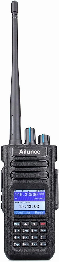 HD1 Ham Radio, Dual Band Two Way Radio, DMR Handheld Radio, Long Range Portable Radio 3200mAh Rechargeable FM Radio Emergency Alarm, Walkie Talkie for Outdoors with Antenna (Black 1 Pack)