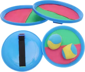 Hemoton 2 Sets Beach for Sticky Ball Catch Game with Paddle Fun Outdoor Toss Ball for Family Activities for Parties and Play Random Color