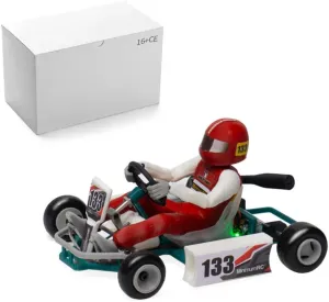 HERR Mini RC Kart Assembly Model Kit Retro Racer 1/32 Scale 2.4G DIY Christmas Toys Gifts Creative Racing Without Remote Control and Receiver