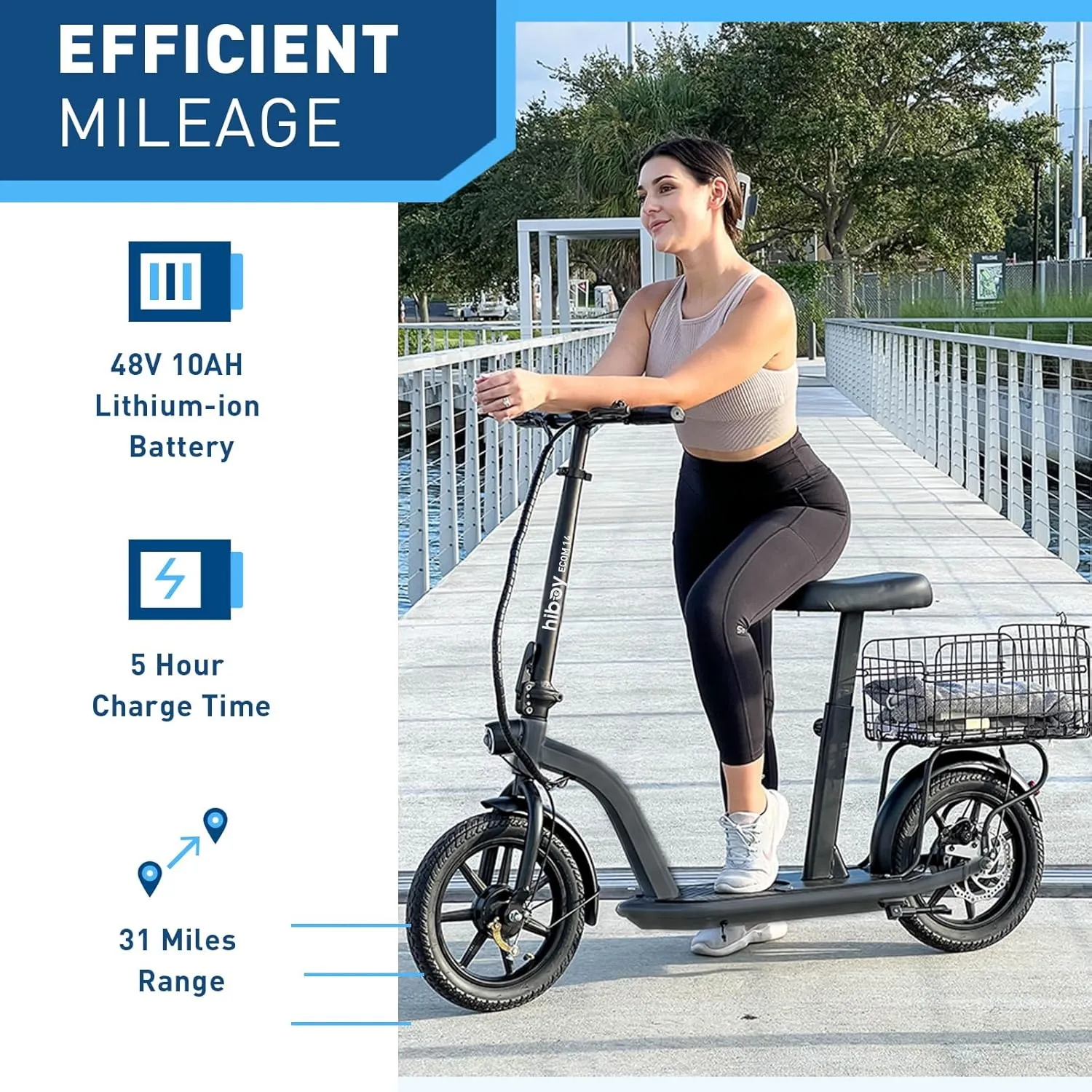 Hiboy MAX Pro Electric Scooter, 46.6 Mi Long Range, 22 MPH Power by 650W MAX Motor, 11'' Pneumatic Tires, Split Hub Design, Dual Suspension, 265lbs MAX Load, Commuting Electric Scooter for Adults