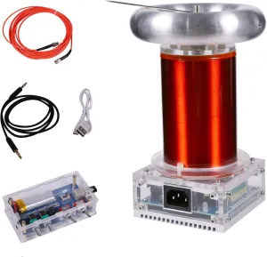 High-Frequency Arc Resonance Generator Kit, Musical Plasma Coil Demonstrator with 20cm Discharge for Educational Demonstrations & Science Projects