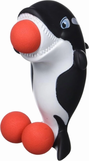 Hog Wild Orca Whale Ball Popper Toy - Includes 4 Soft Foam Balls - Squeeze Air Powered Balls Up to 20 Feet - Launcher Safe for Indoor/Outdoor Play