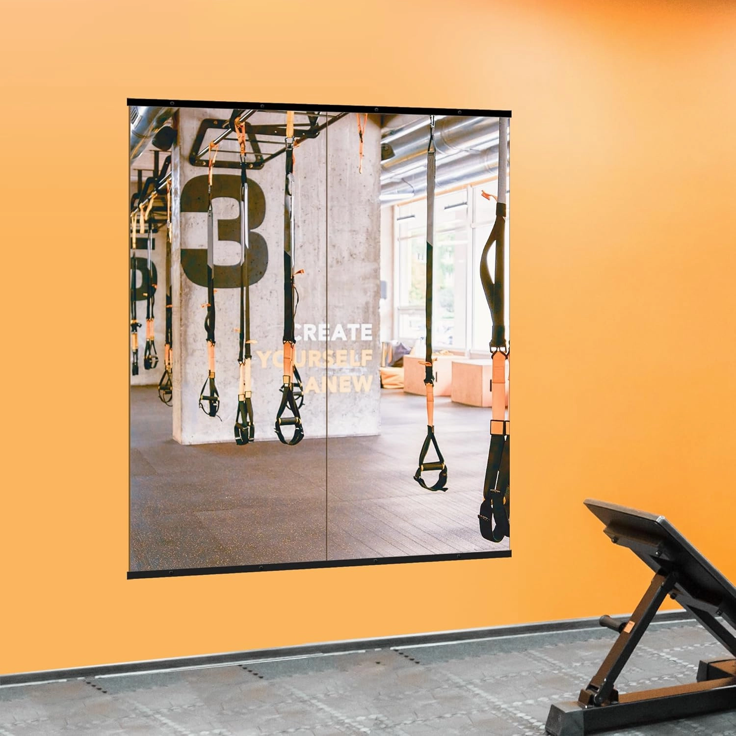 Home Gym Mirror for Wall,Mirror Full Length,60x25x2PCS,Glass Frameless Body Large Mirror for Home Gym,Workout,Bedroom,Garage