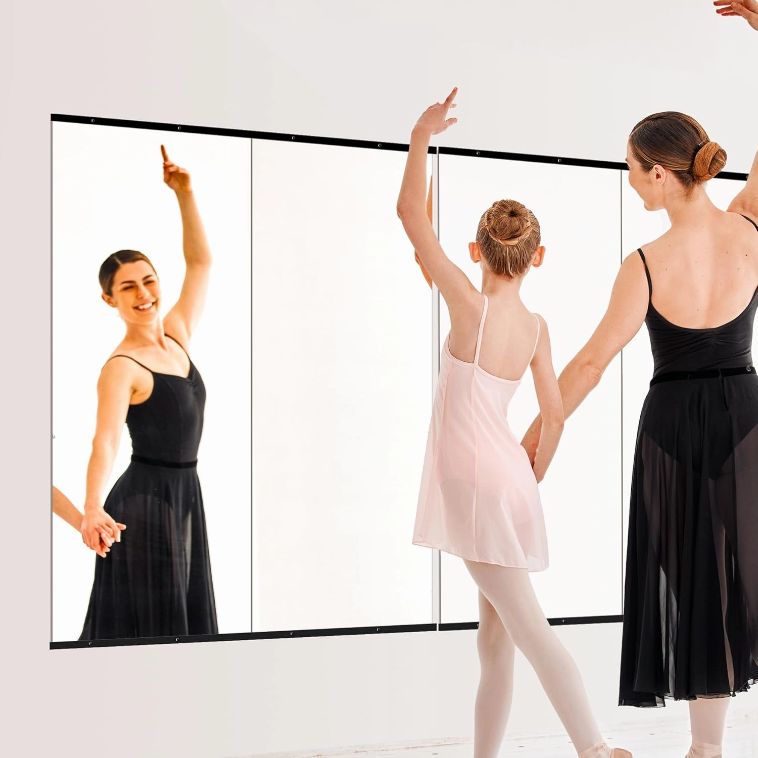 Home Gym Mirror for Wall,Mirror Full Length,60x25x2PCS,Glass Frameless Body Large Mirror for Home Gym,Workout,Bedroom,Garage