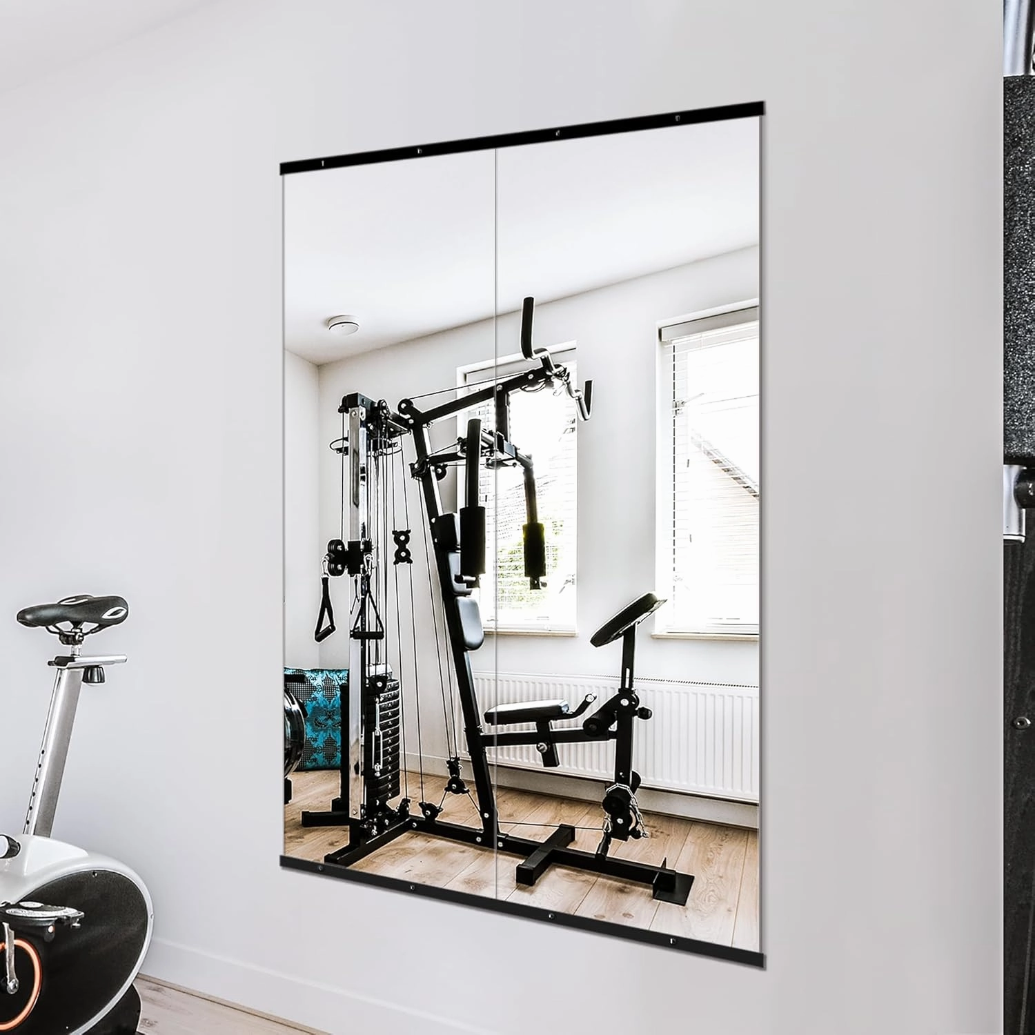 Home Gym Mirror for Wall,Mirror Full Length,60x25x2PCS,Glass Frameless Body Large Mirror for Home Gym,Workout,Bedroom,Garage