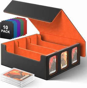 Homthy Card Deck Case with Commander Display Windows, Trading Card Storage Box Magic Commander Fits 2000  Unsleeved Cards Fit for MTG TCG and Sport Cards
