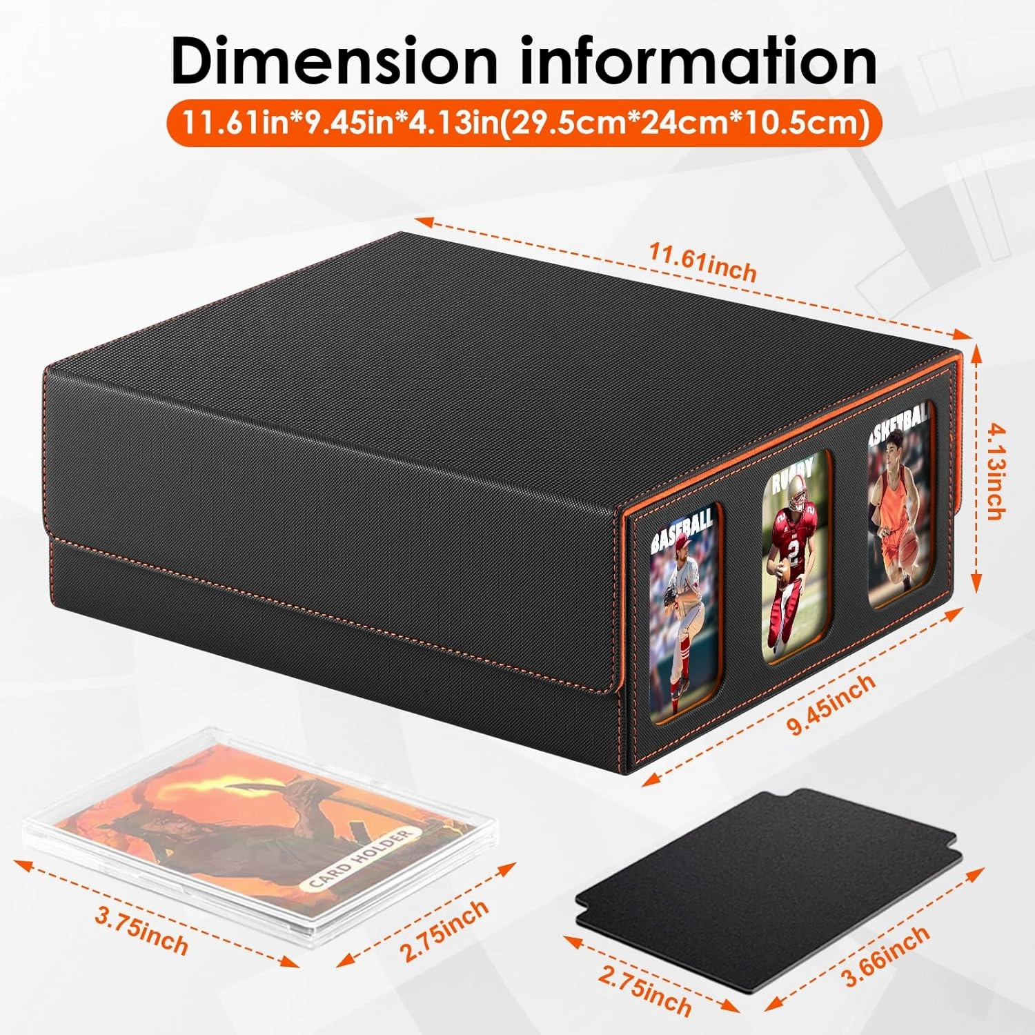Homthy Card Deck Case with Commander Display Windows, Trading Card Storage Box Magic Commander Fits 2000  Unsleeved Cards Fit for MTG TCG and Sport Cards