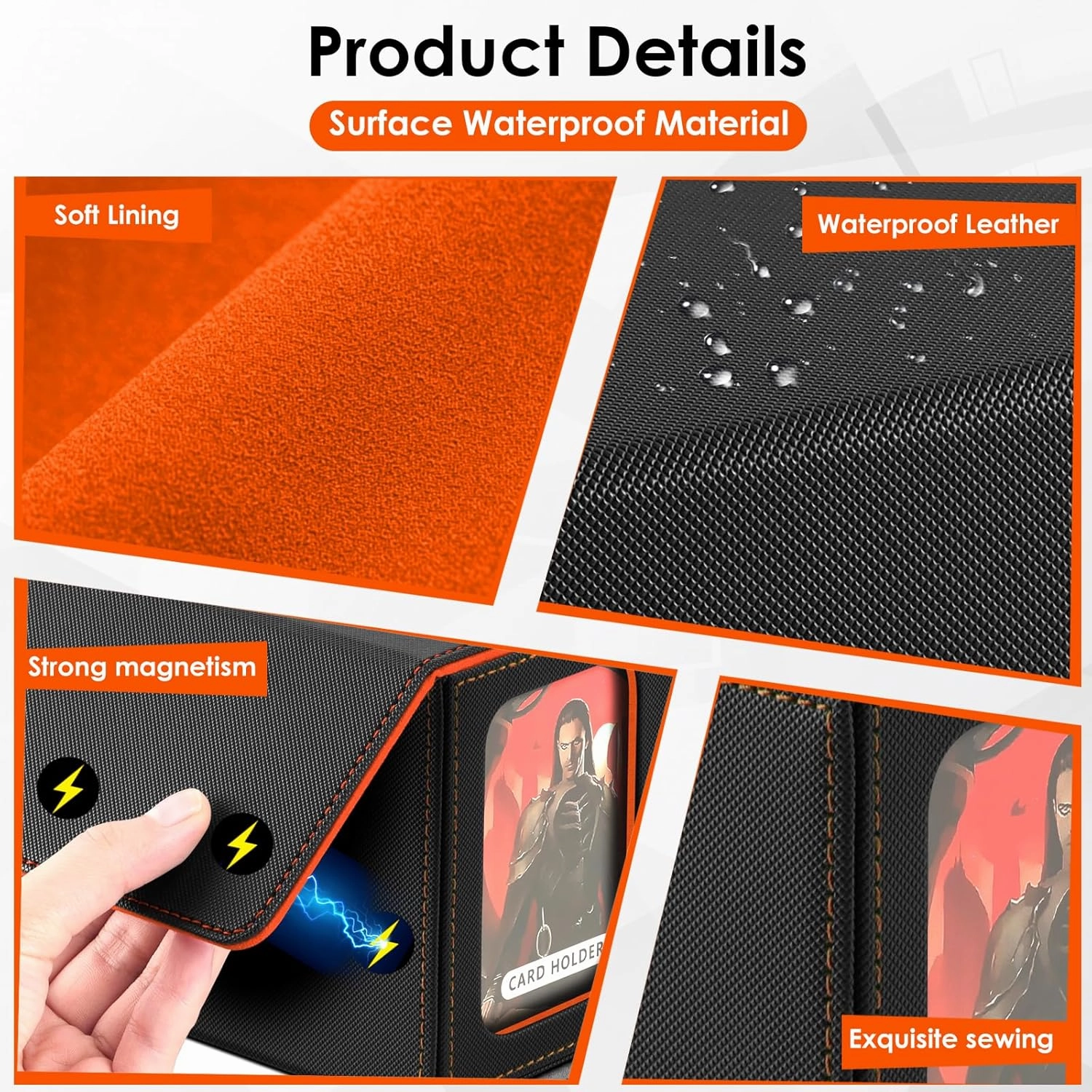 Homthy Card Deck Case with Commander Display Windows, Trading Card Storage Box Magic Commander Fits 2000  Unsleeved Cards Fit for MTG TCG and Sport Cards