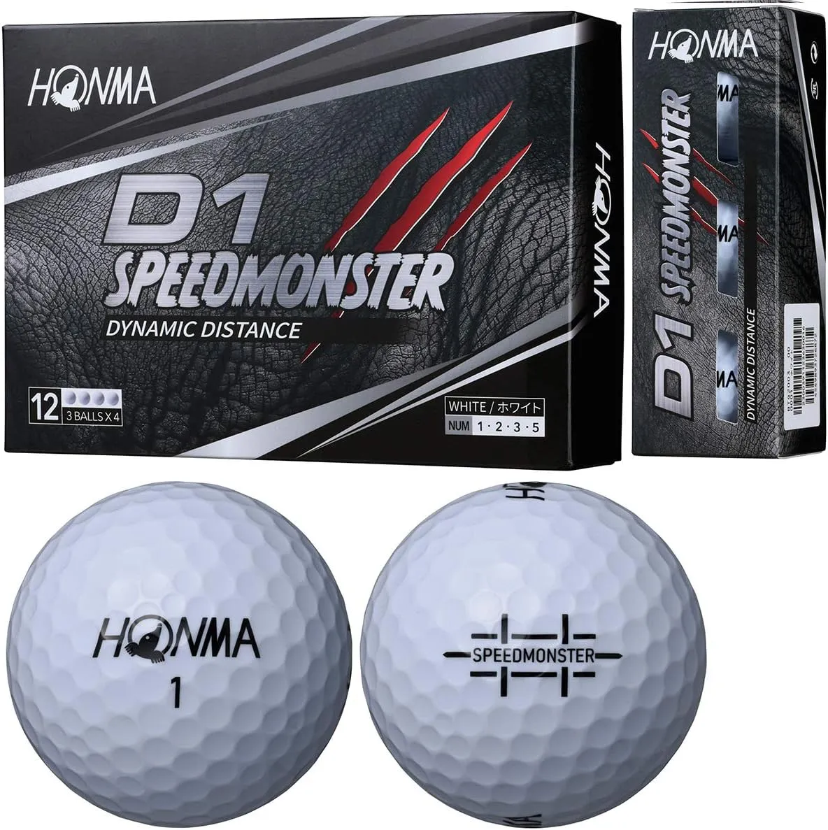 Honma Golf HONMA Ball D1 Speed Monster Ball Set of 5 Dozen (60 Pieces)