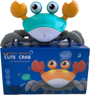 HUT Crawling Crab Baby Toy with Light Up for Kids Toddlers, Musical Toy with Automatically Avoid Obstacles, Sensory Walking Crab Toy for Kids, Tummy Time Crab Pet Toy Gift (Green)…